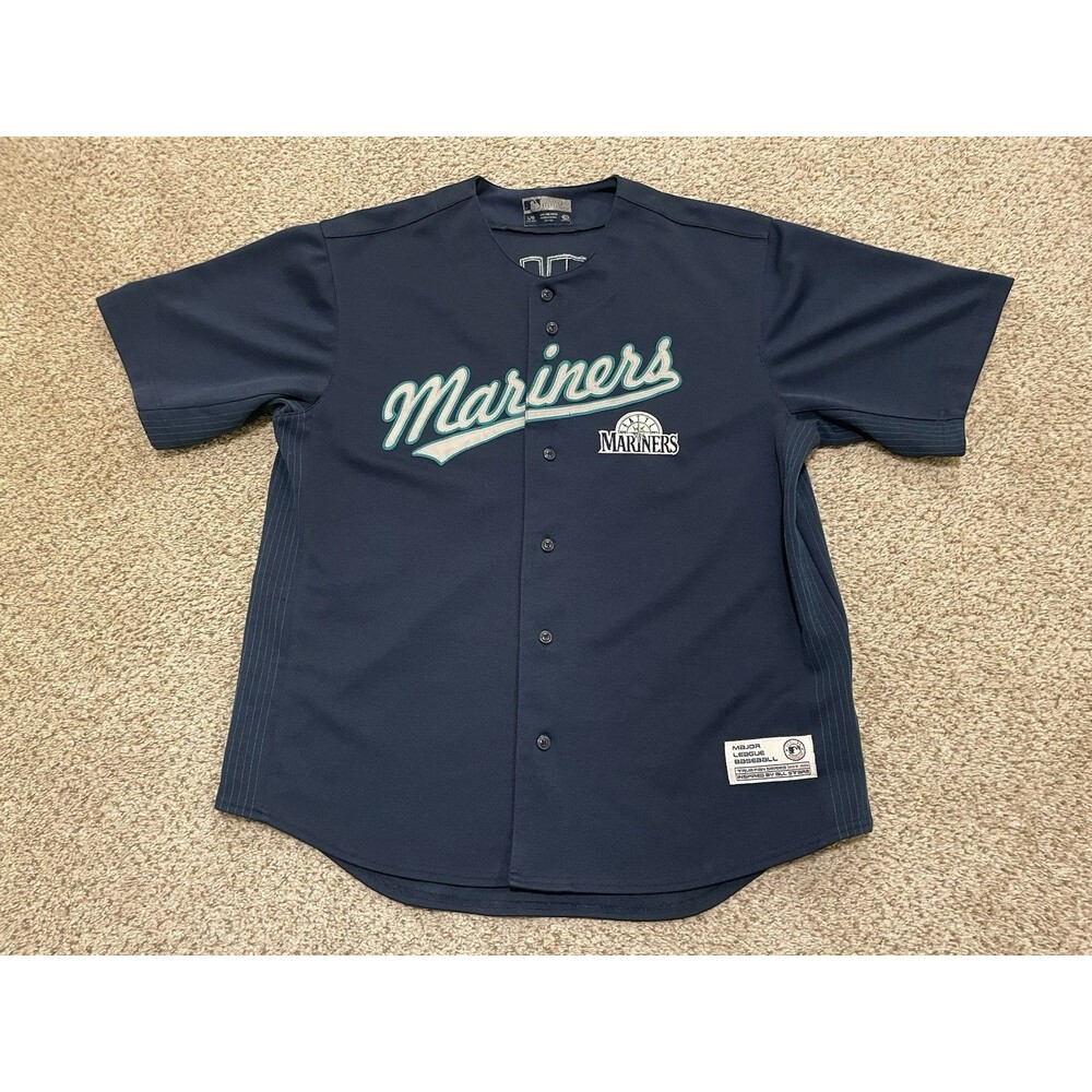 VTG Ichiro Suzuki Seattle Mariners Baseball MLB #51 True Fan Jersey Mens L Blue